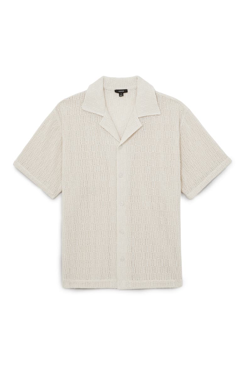 Leon Openwork Camp Shirt, Alternate, color, OFF WHITE