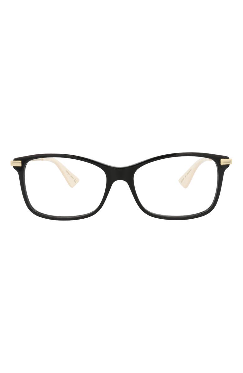 Gucci Novelty 54mm Rectangular Optical Glasses, Main, color,