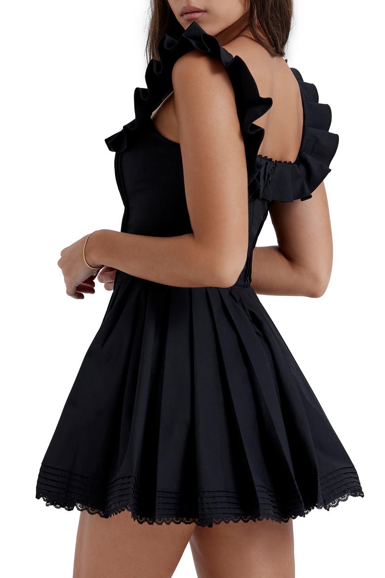 Jemima Ruffle Cotton Blend Sundress, Alternate, color, BLACK
