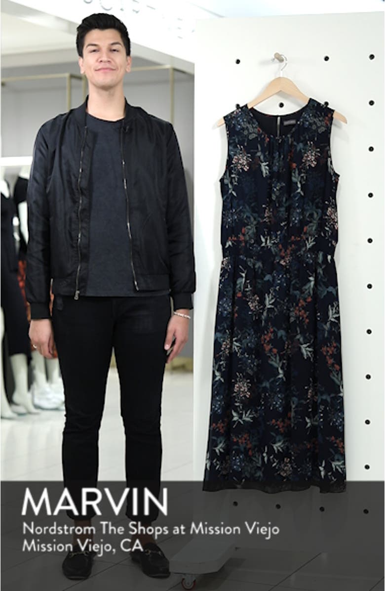 Garden Floral Smocked Waist Midi Dress, sales video thumbnail