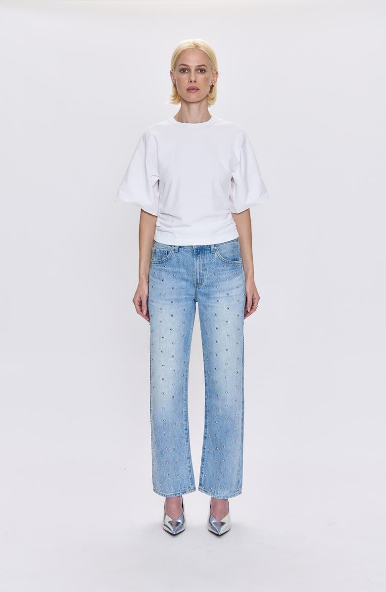 Lexi Distressed Ankle Wide Leg Jeans