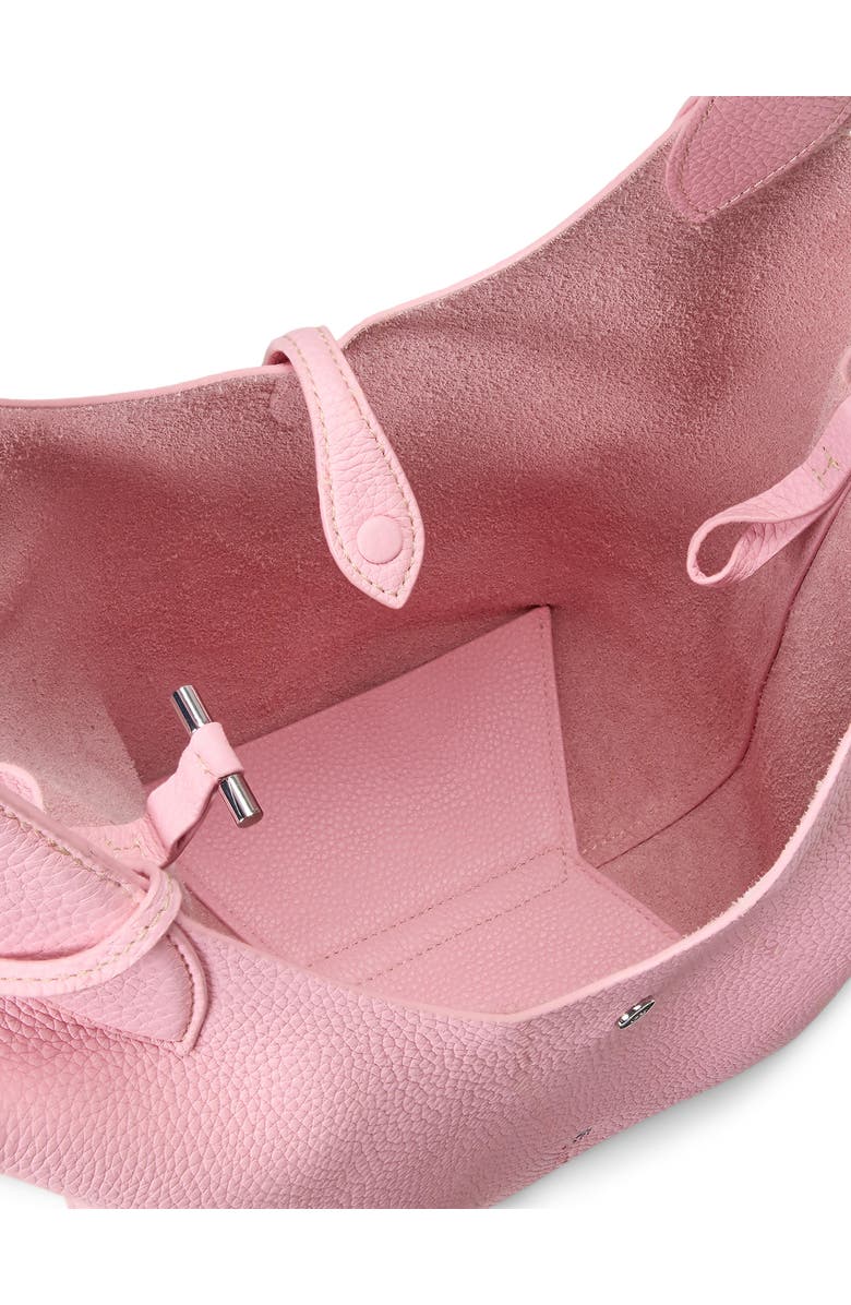 Polo Ralph Lauren Shiny Drum Pebbled Leather Tote, Alternate, color, Cotton Candy