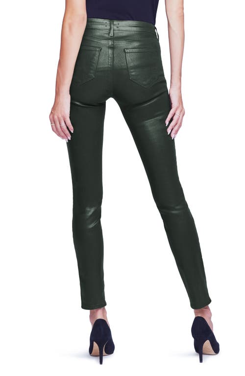 L Agence Womens High Rise Split Ankle Skinny Jeans In Army Coated