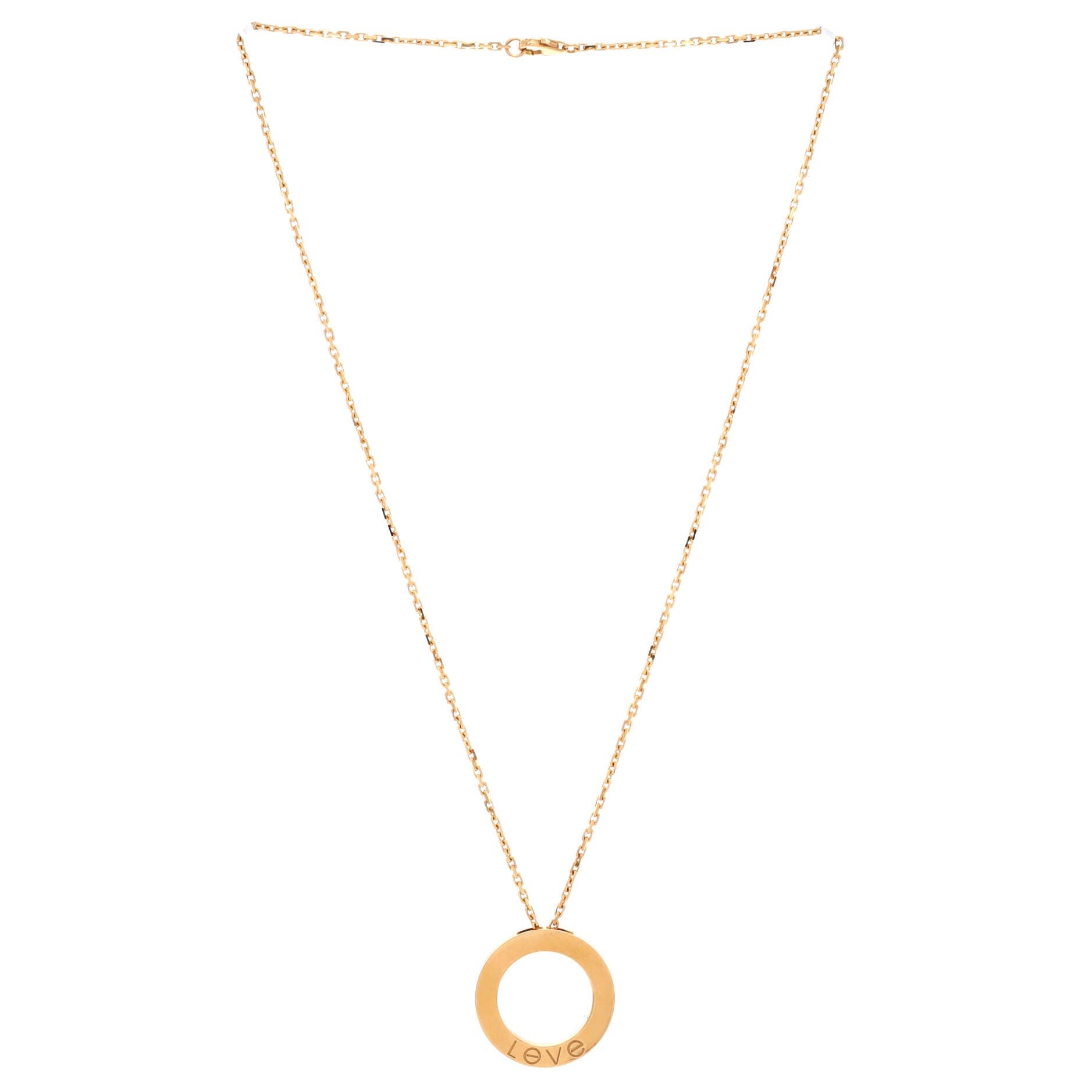 Love Pendant Necklace 18K Yellow Gold, Alternate, color, Metallic Gold