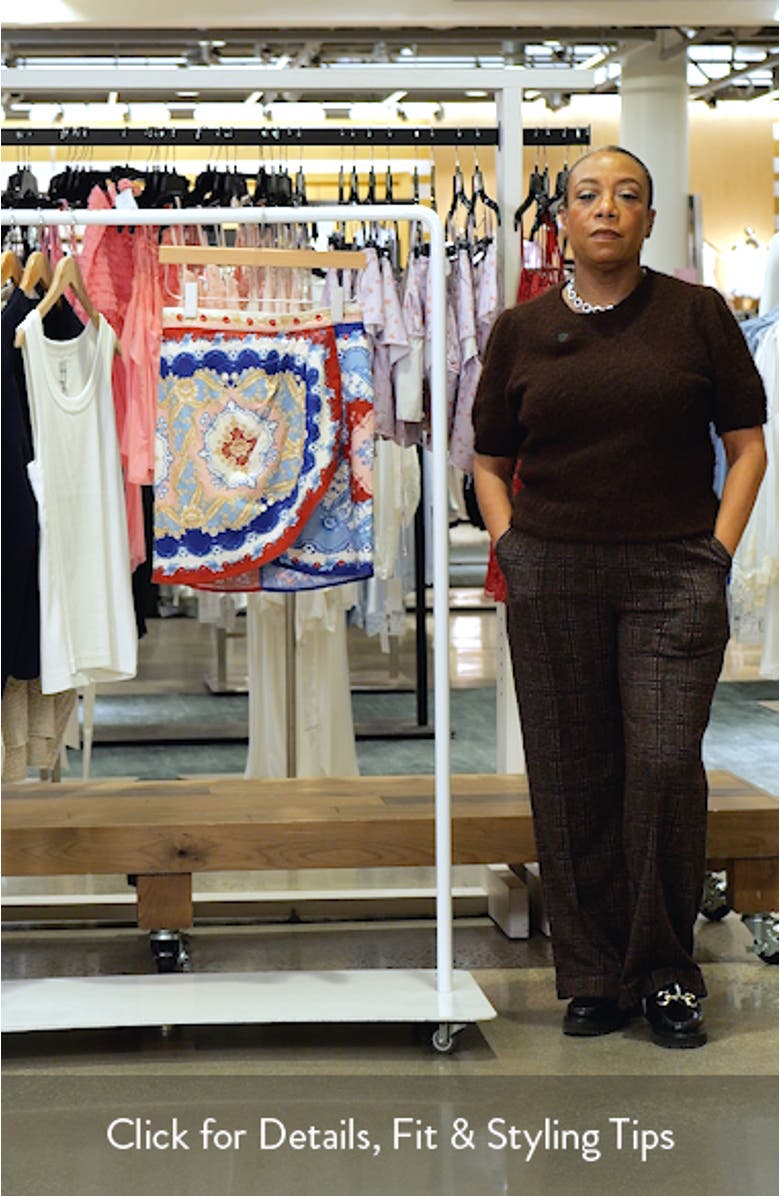 Mixed Cherry Royalty Scarf Print Linen Blend Miniskirt, sales video thumbnail