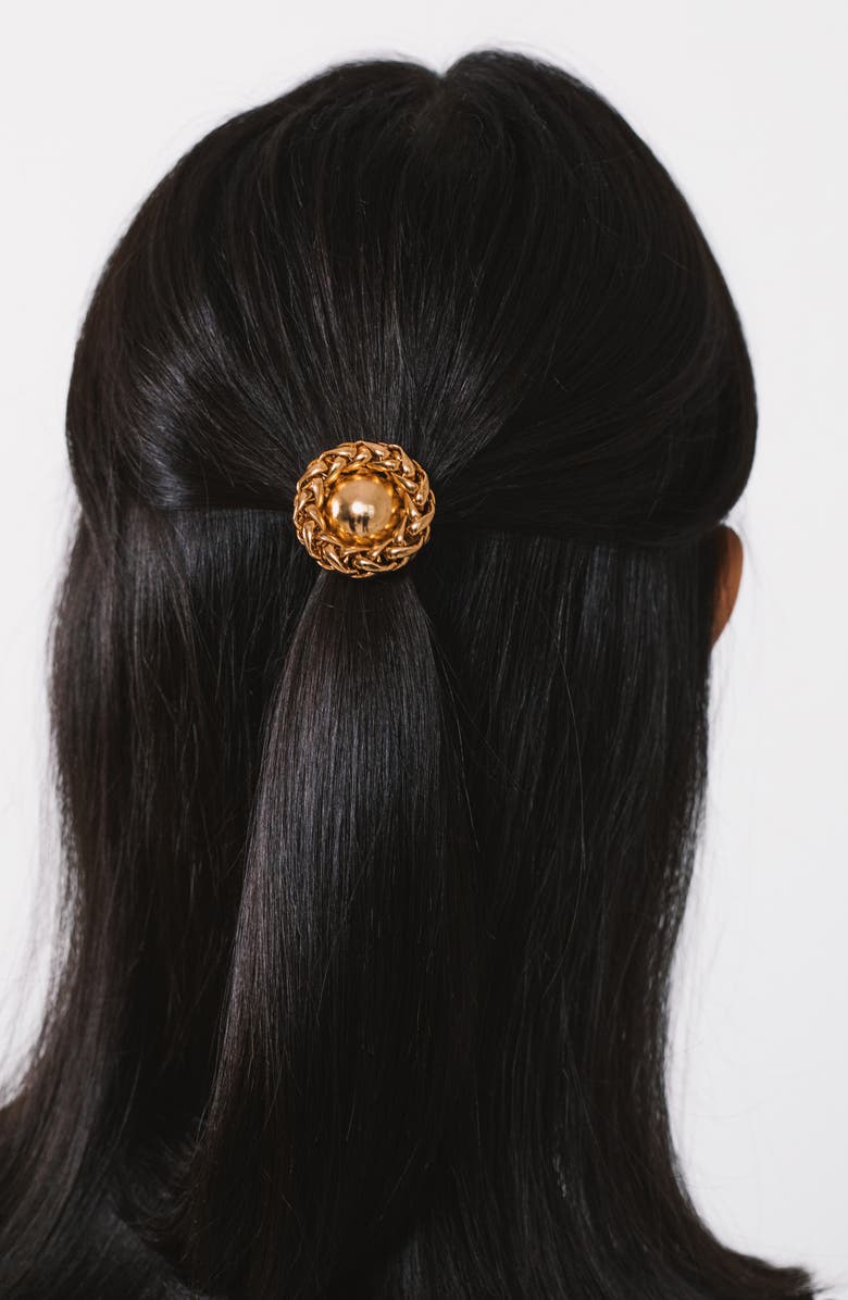 Jennifer Behr Brooke Ponytail Wrap, Alternate, color, Gold
