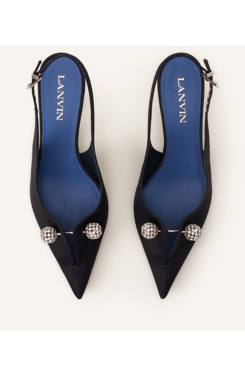 Lanvin Affinity Arch Slingback, Alternate, color, Black/Silver