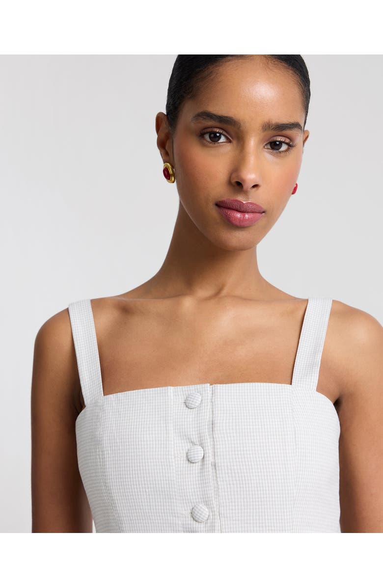 Onia Square Neck Button Down Dress, Alternate, color, Grey/White