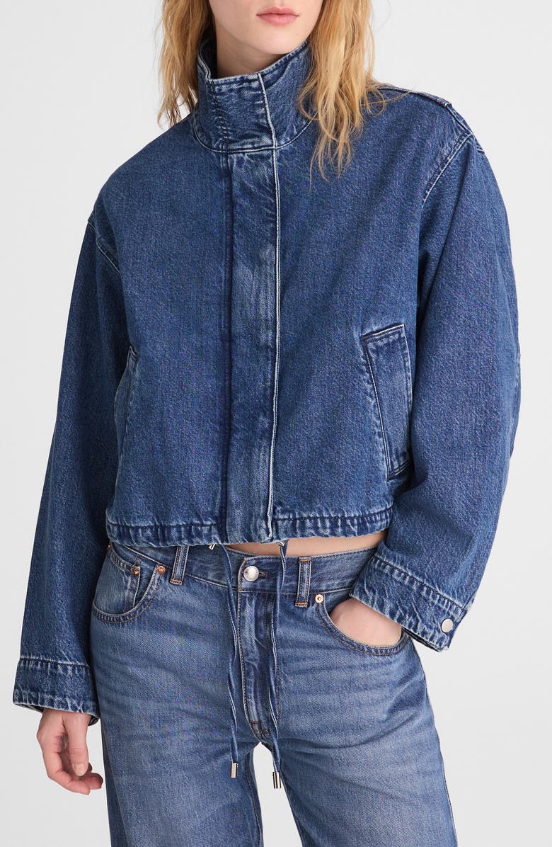 Madewell Denim Crop Field Jacket, Main, color, Clean Birkdale