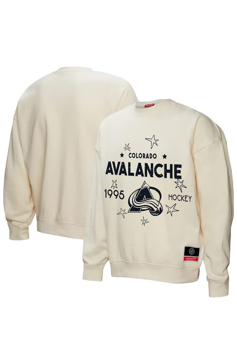 Mitchell & Ness Women's Mitchell & Ness  Cream Colorado Avalanche Logo 3.0 Pullover Sweatshirt, Main, color, 