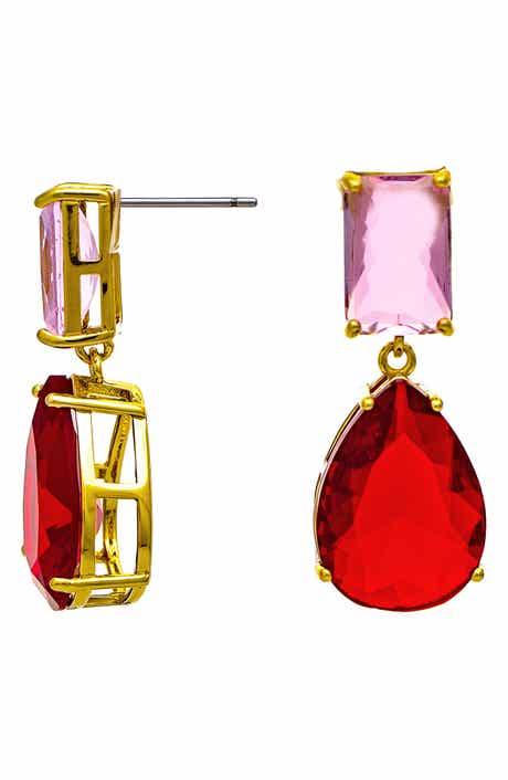 RIVKA FRIEDMAN Mixed Stone Drop Earrings