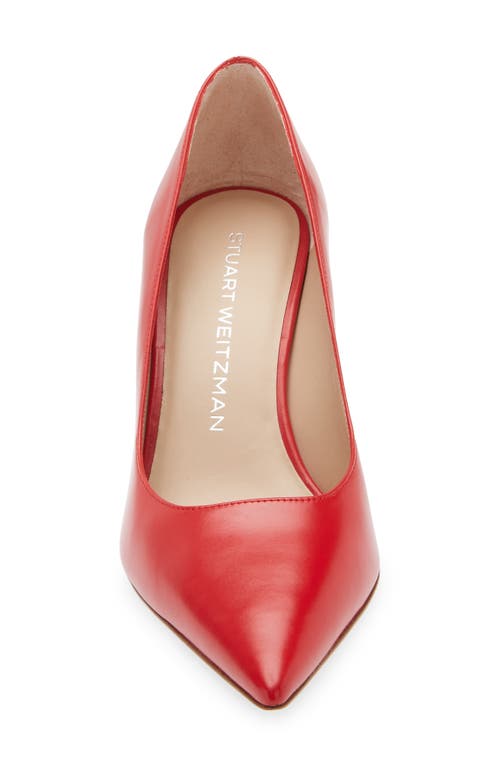 Stuart Weitzman 'stuart Power 75 Pointed Toe Pump In Cherry Leather
