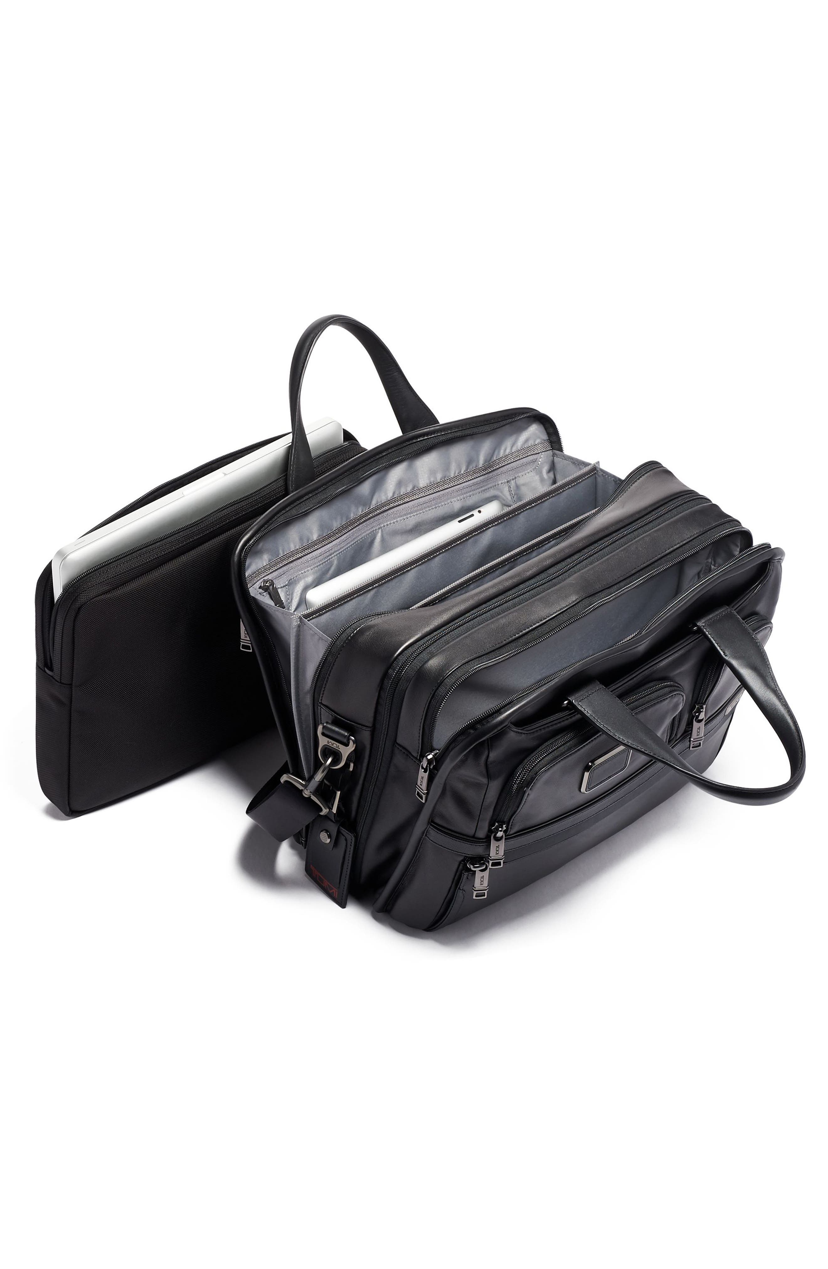 TUMI Alpha 3 Expandable Organizer Leather Laptop Briefcase, Alternate, color, 