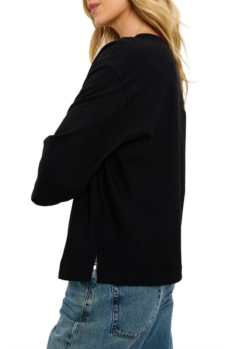 Sharona Straight Sleeve T-Shirt, Alternate, color, BLACK