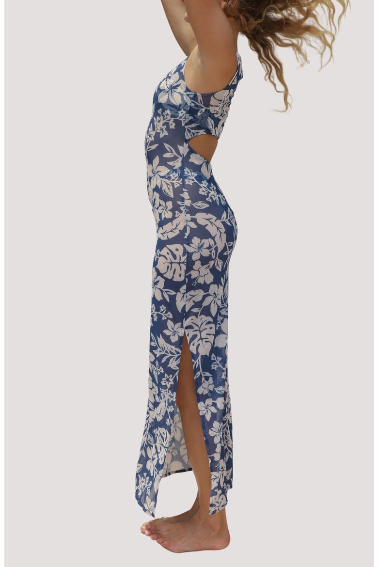 Konda Sheer Mesh Cover-Up Maxi Dress, Alternate, color, HIBISCO