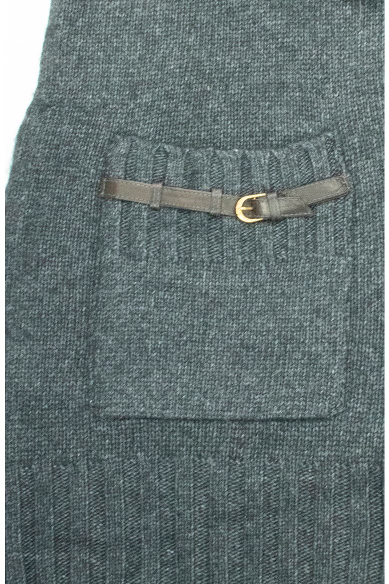 scarf with pocket and nappa belt, Alternate, color, H CHARCOAL/TEAK