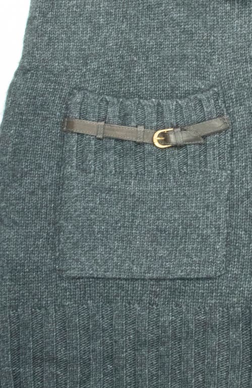 Portolano Scarf With Pocket And Nappa Belt In Green