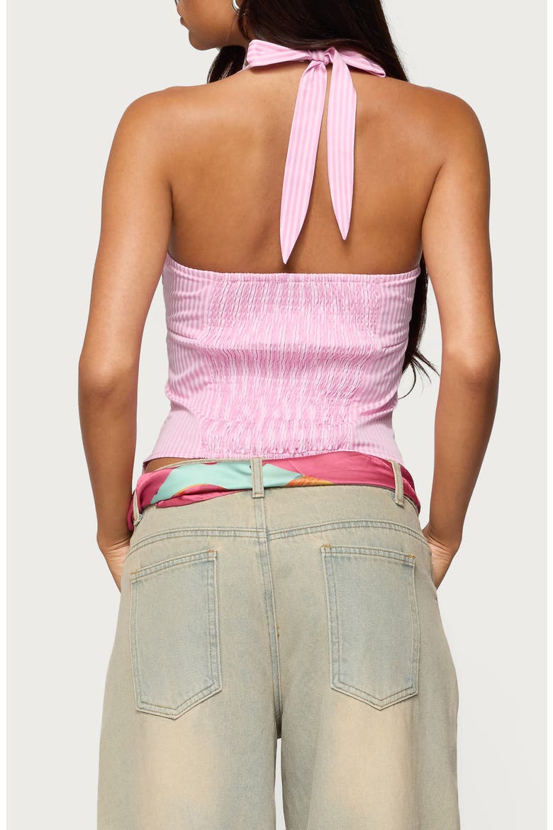 Caitie Stripe Halter Top, Alternate, color, PINK
