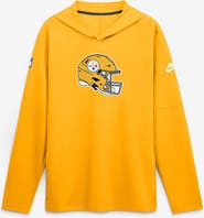 Nike Men's Nike Gold Pittsburgh Steelers Sideline Alternate Lightweight Long Sleeve Hooded Dri-FIT T-Shirt