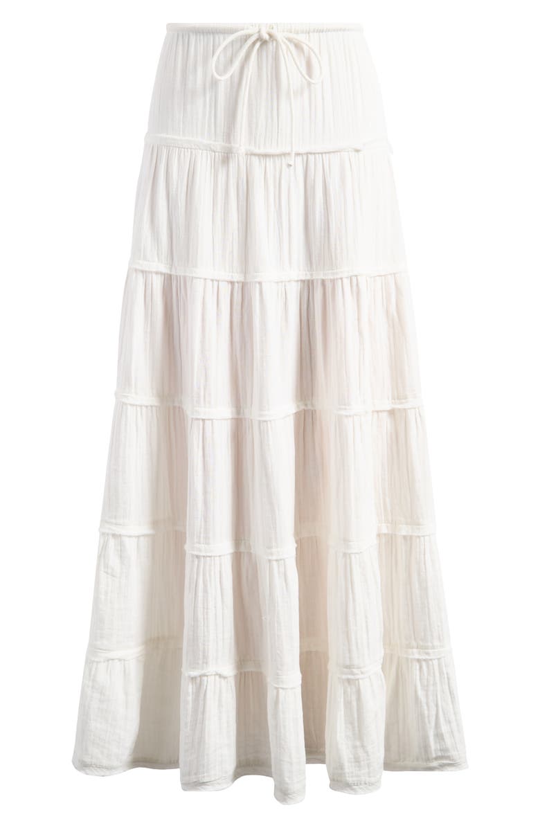 BDG Urban Outfitters Sadie Tiered Cotton Maxi Skirt, Alternate, color, White