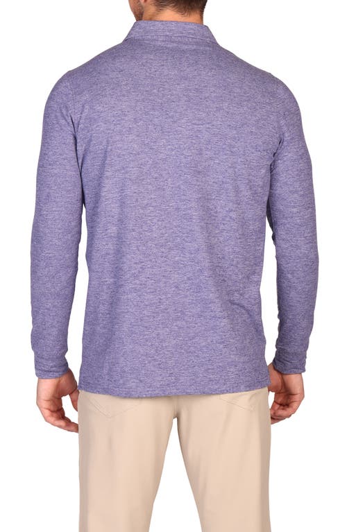 Tailorbyrd Brushed Mélange Long Sleeve Polo In Purple