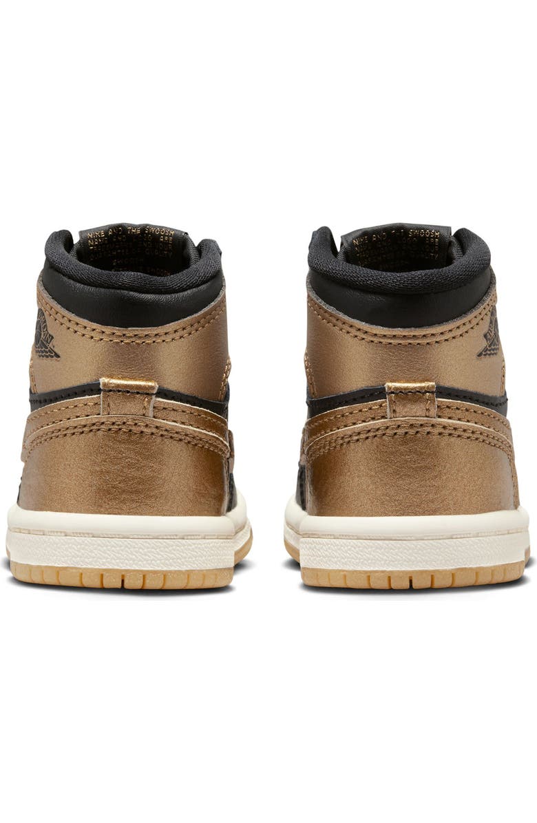 Nike Kids' Air Jordan 1 Retro High OG Basketball Sneaker, Alternate, color, Black/ Metallic Gold/ Sail