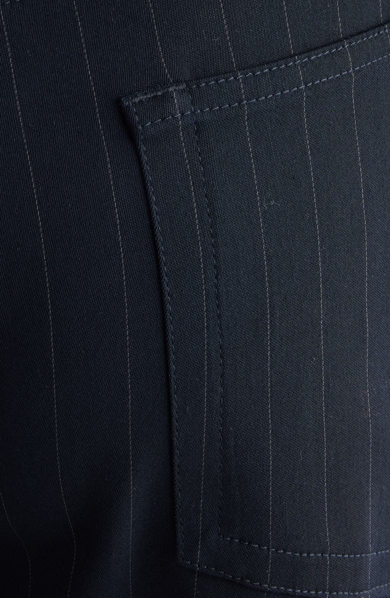 Acne Studios Poltana Fluid Pinstripe Bootcut Trousers, Alternate, color, Navy