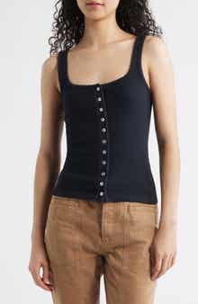 Free People End Game Pointelle Button-Up Tank