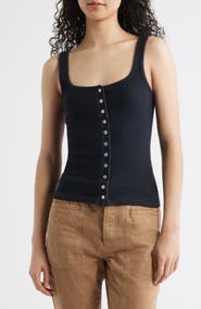 Free People End Game Pointelle Button-Up Tank