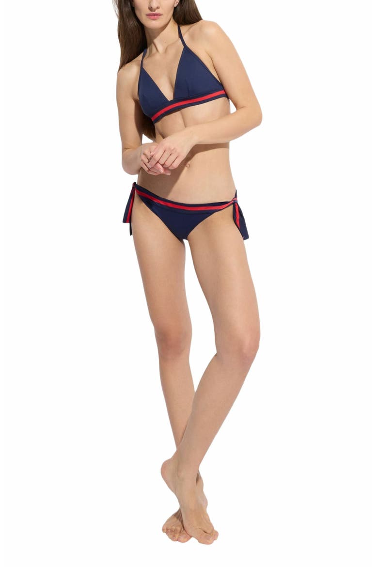 Women's Solid Side Tie Bikini Bottom - Vilebrequin X Ines De La Fressange, Alternate, color, BLEU MARINE