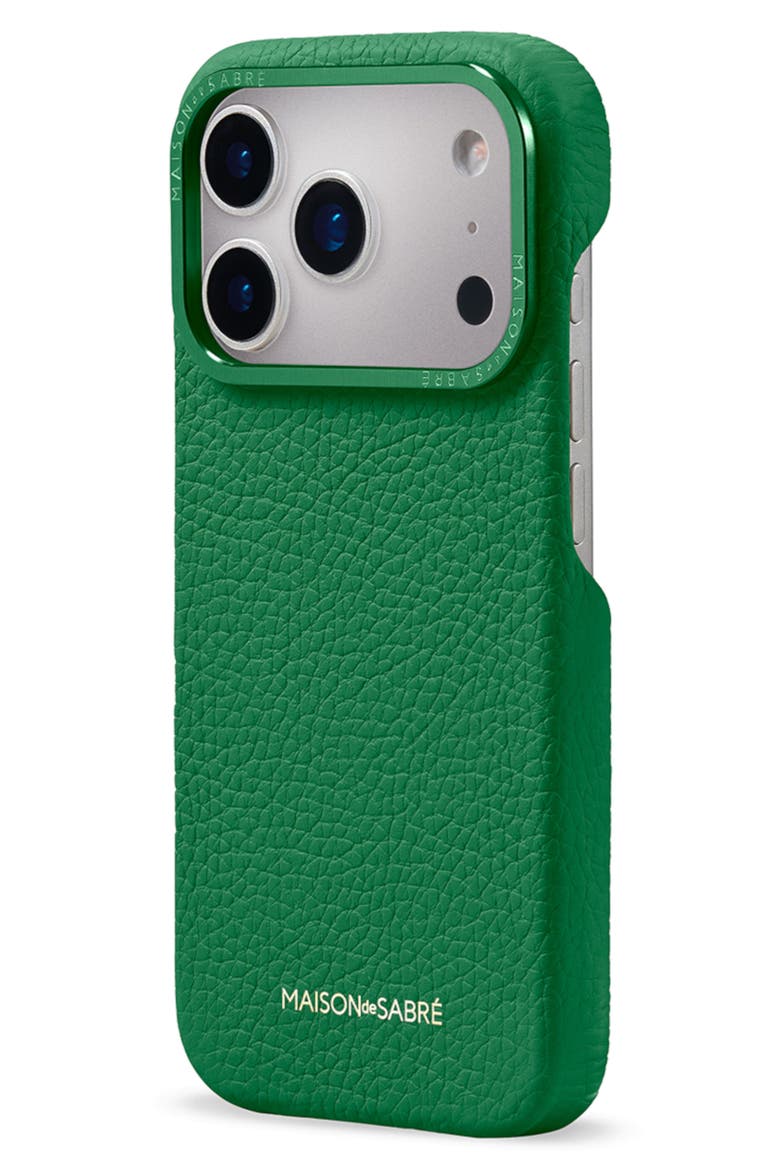 Leather Phone Case iPhone 17 Pro, Alternate, color, Emerald Green