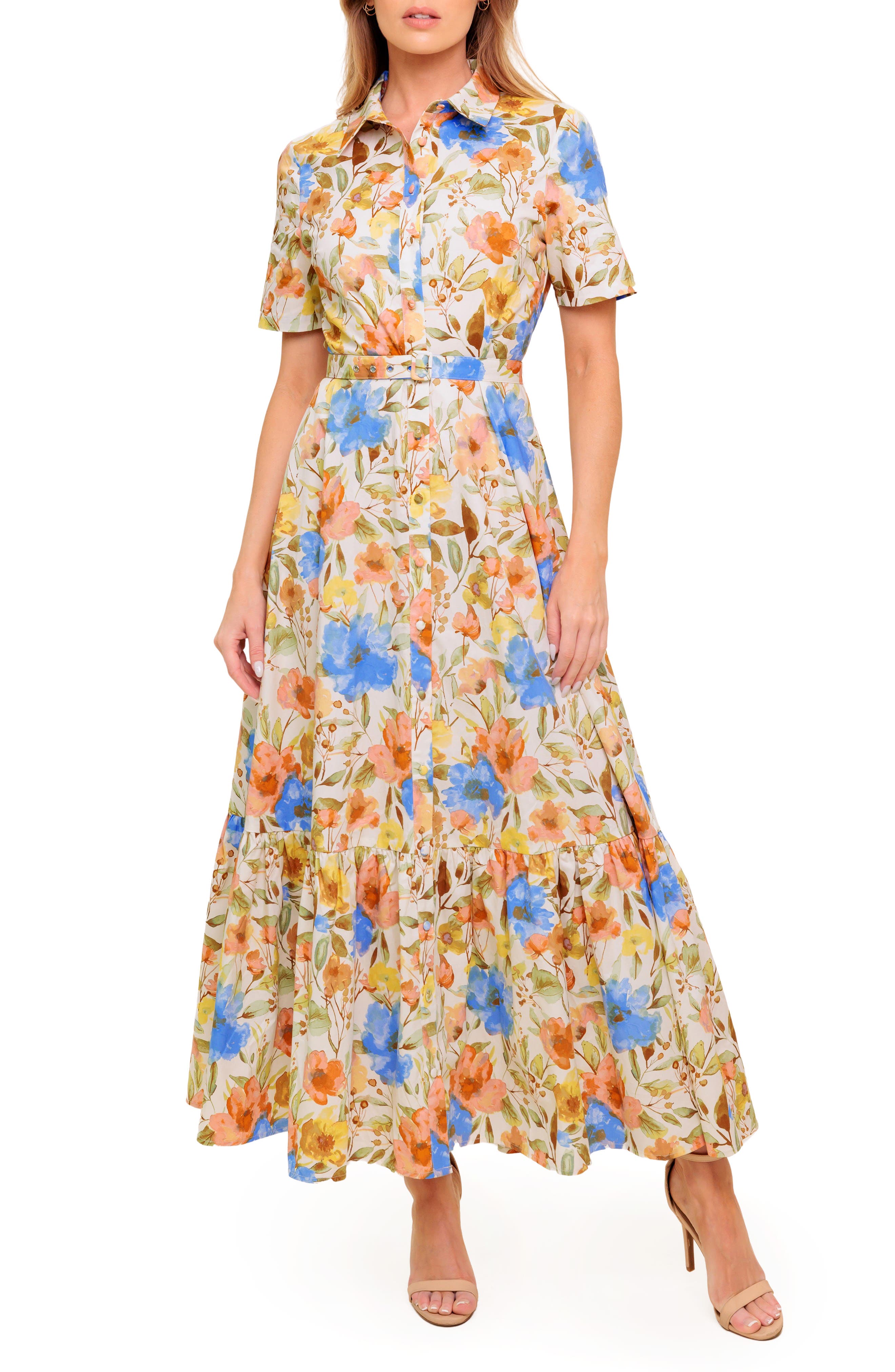 Belted Cotton Maxi Shirtdress