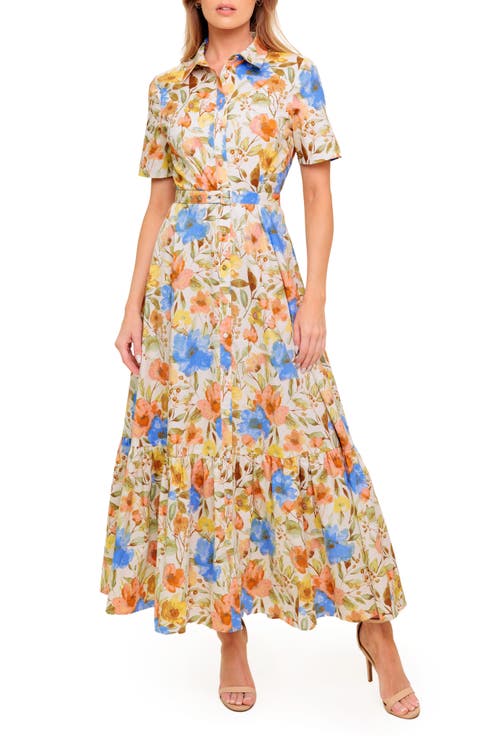 Belted Cotton Maxi Shirtdress