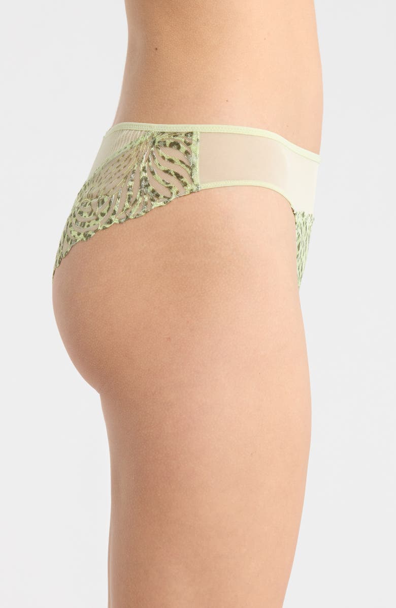 Chantelle Lingerie Legend Embroidered Tulle Thong, Alternate, color, Wild Pistachio