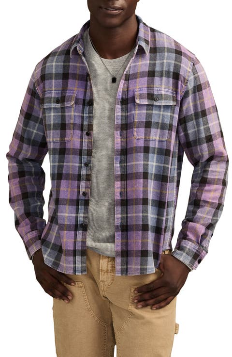 Acid Wash Cotton Flannel Shirt