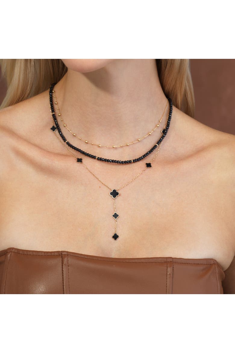 Black Spinel Bead Necklace, Alternate, color, Black Spinel