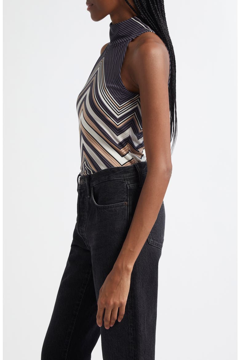 Jenna Chevron Sleeveless Top, Alternate, color, BLACK CHEVRON