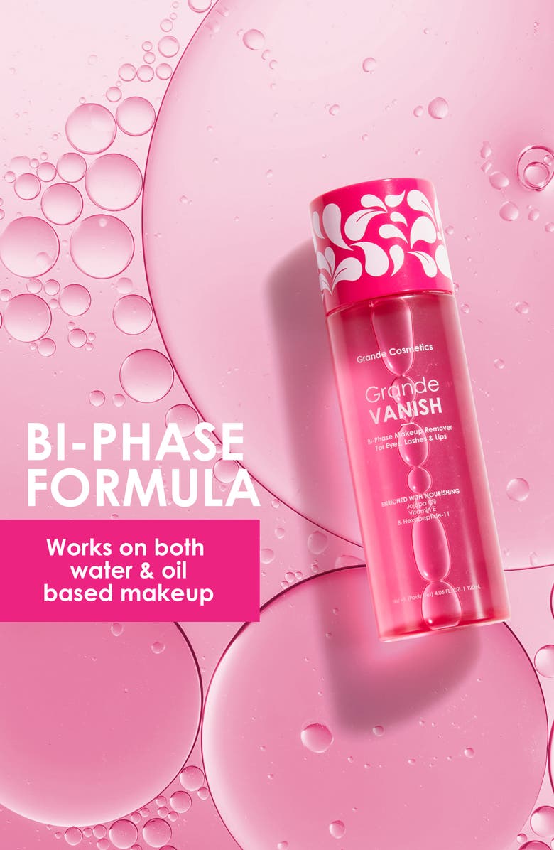 Grande Cosmetics GrandeVANISH Bi-Phase Makeup Remover for Eyes, Lashes & Lips, Alternate, color, Clear