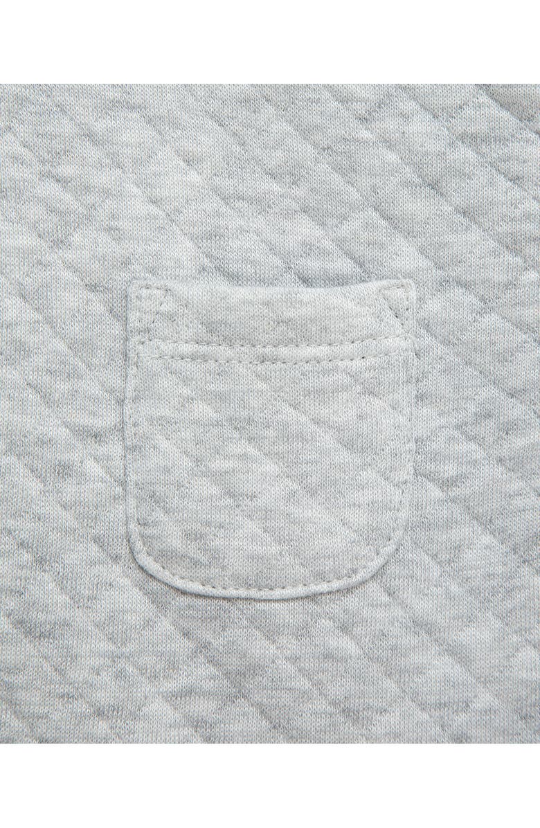 Little Me Quilted Hooded Romper, Alternate, color, Heather Gray