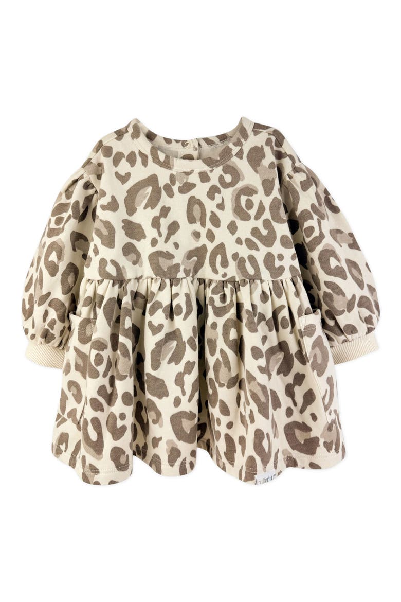 Kids' Dani Sweatshirt Dress, Main, color, NATURAL SNOW LEOPARD