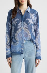 KOBI HALPERIN Paloma Print Cotton & Silk Shirt