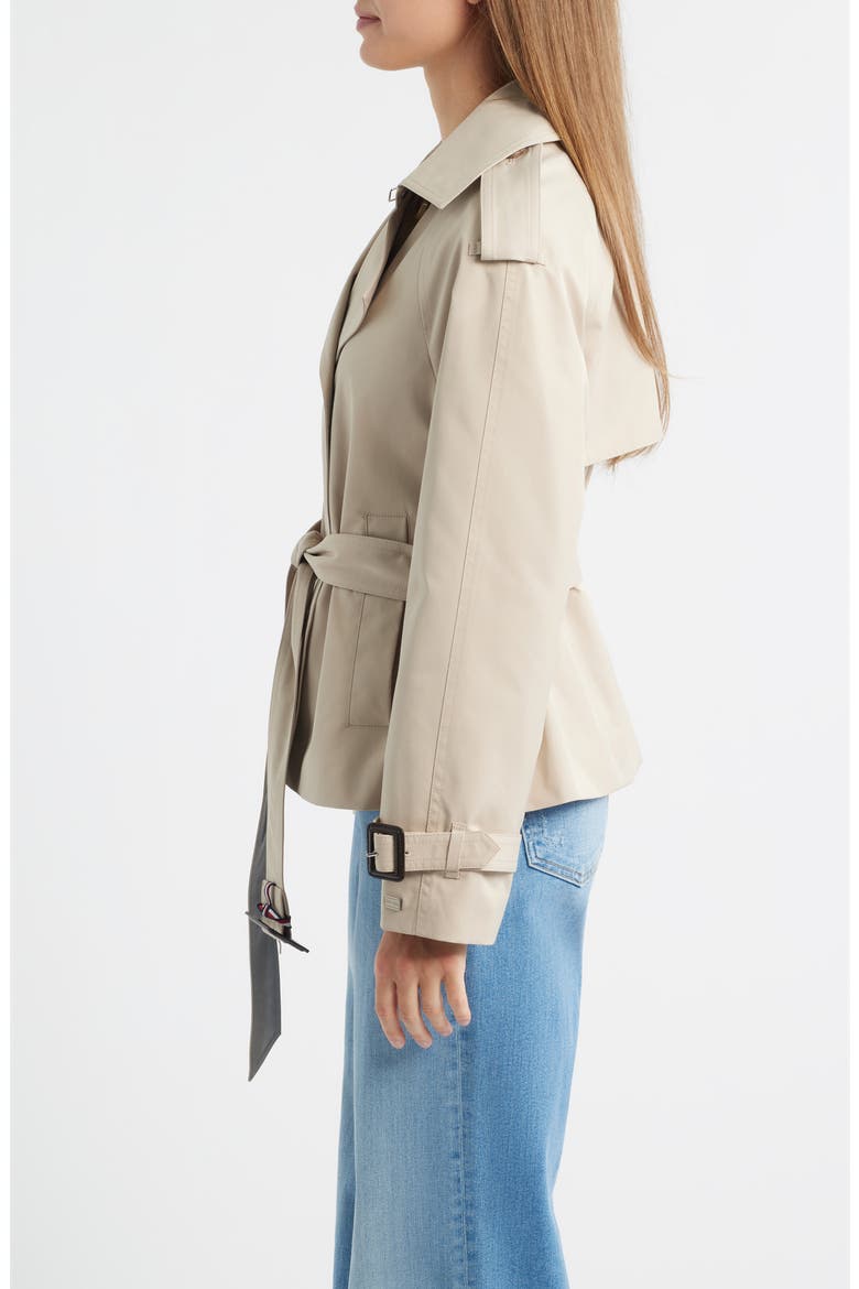 Belted Crop Trench Coat, Alternate, color, STONE