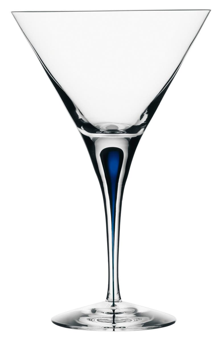 Orrefors 'Intermezzo' Martini Glass, Main, color, Clear/ Blue