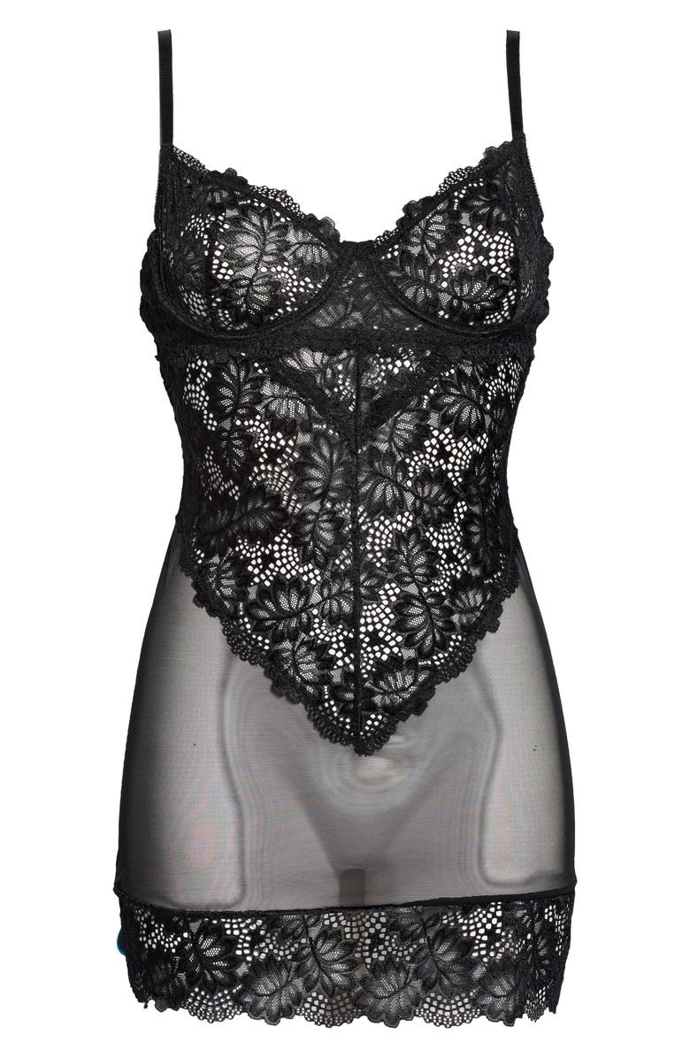 Oh La La Cheri Page Underwire Babydoll Chemise & G-String Thong, Alternate, color,