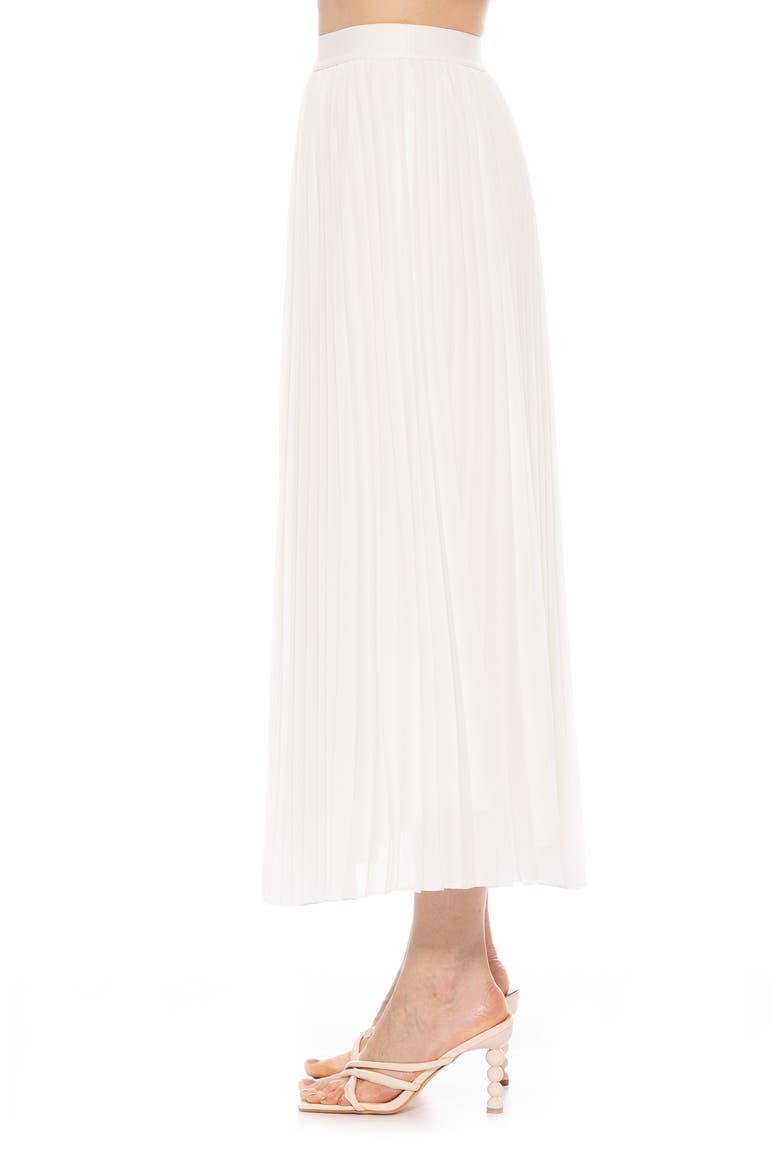 Kesia Midi Chiffon Pleated Skirt, Alternate, color, IVORY