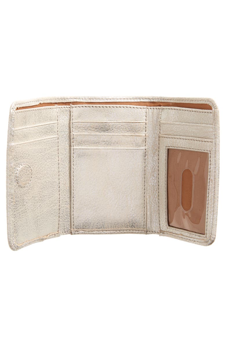 HOBO Jill Trifold Leather Wallet, Alternate, color, Silver