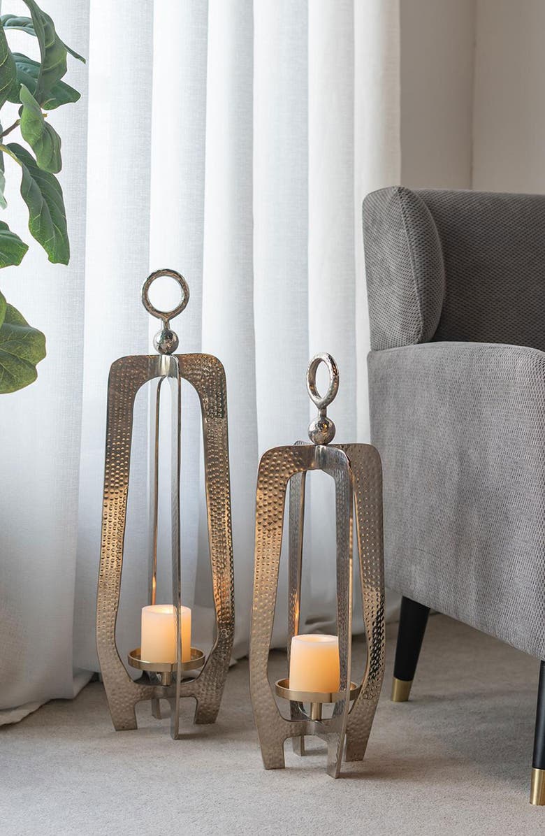 A & B Home Hammered Metal Lantern, Alternate, color, 