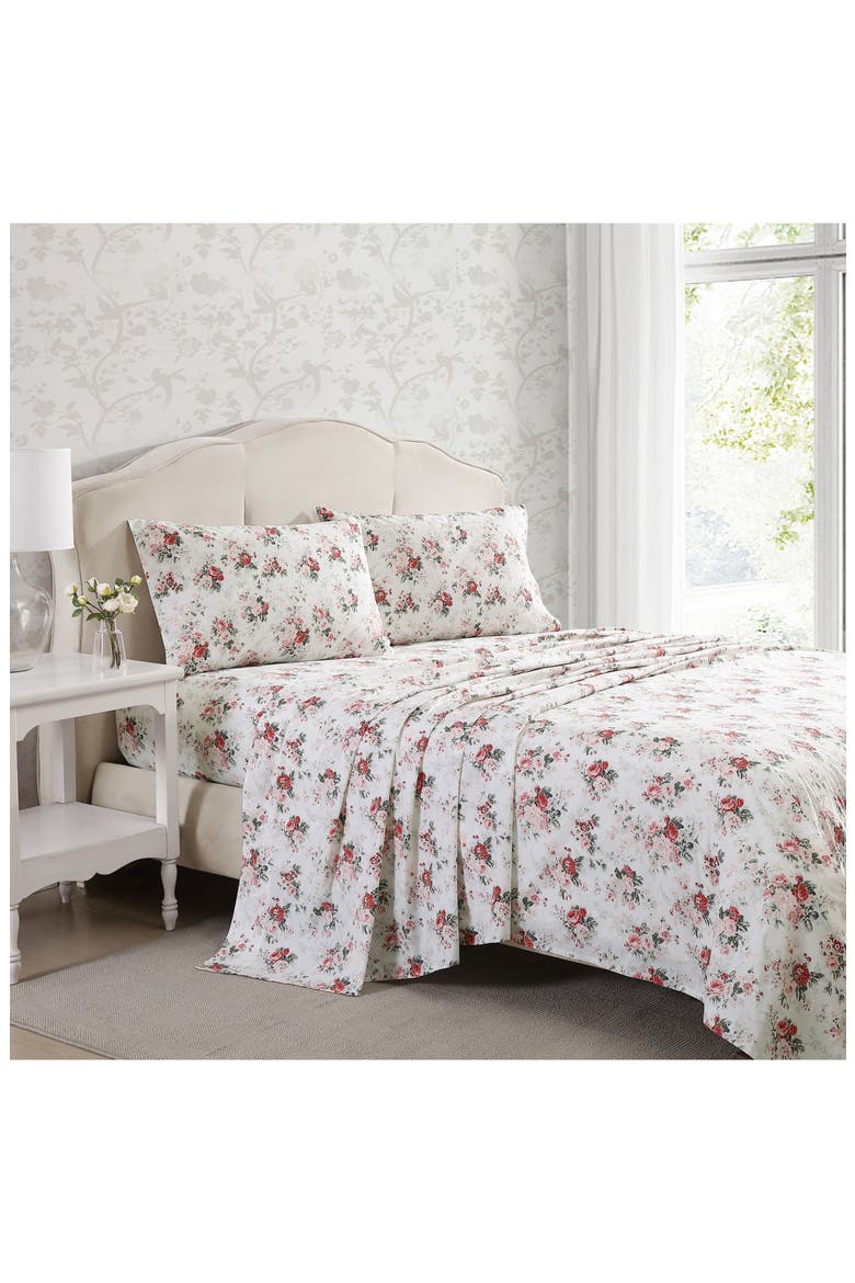 Ashfield Floral Print Sheet Set, Alternate, color, PINK