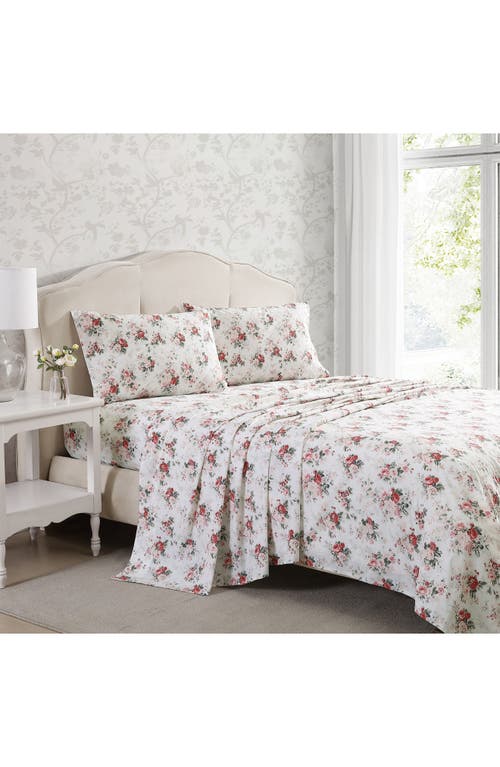 Laura Ashley Ashfield Floral Print Sheet Set In Pink