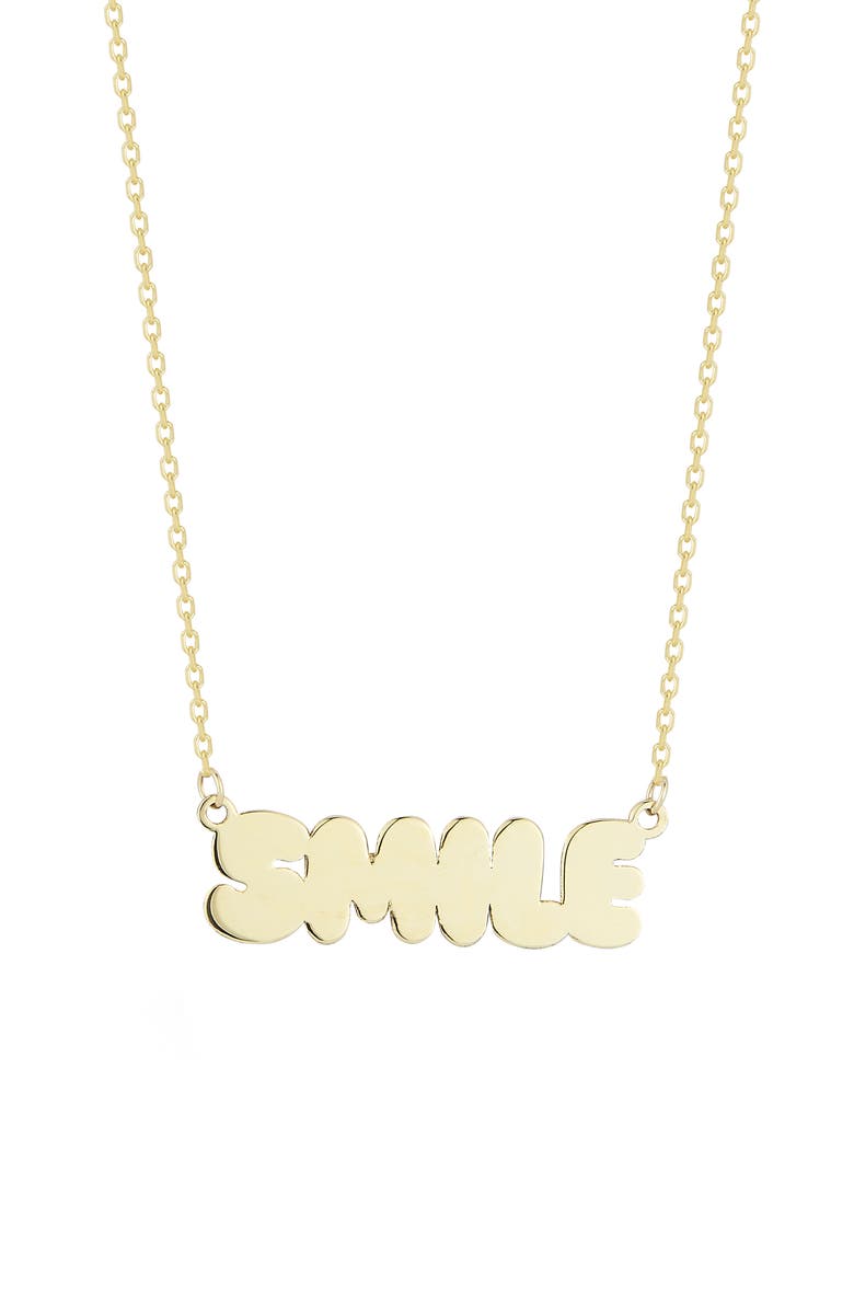 Ember Fine Jewelry 14K Gold Smile Pendant Necklace, Main, color, Gold